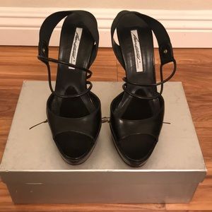 Strappy black Brian Atwood heels